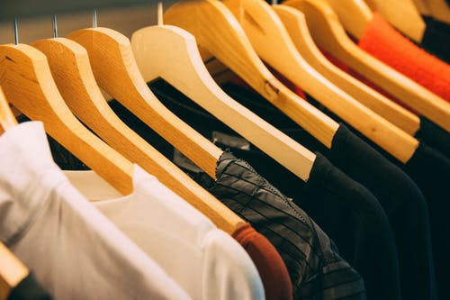 Apparels on the hangers
